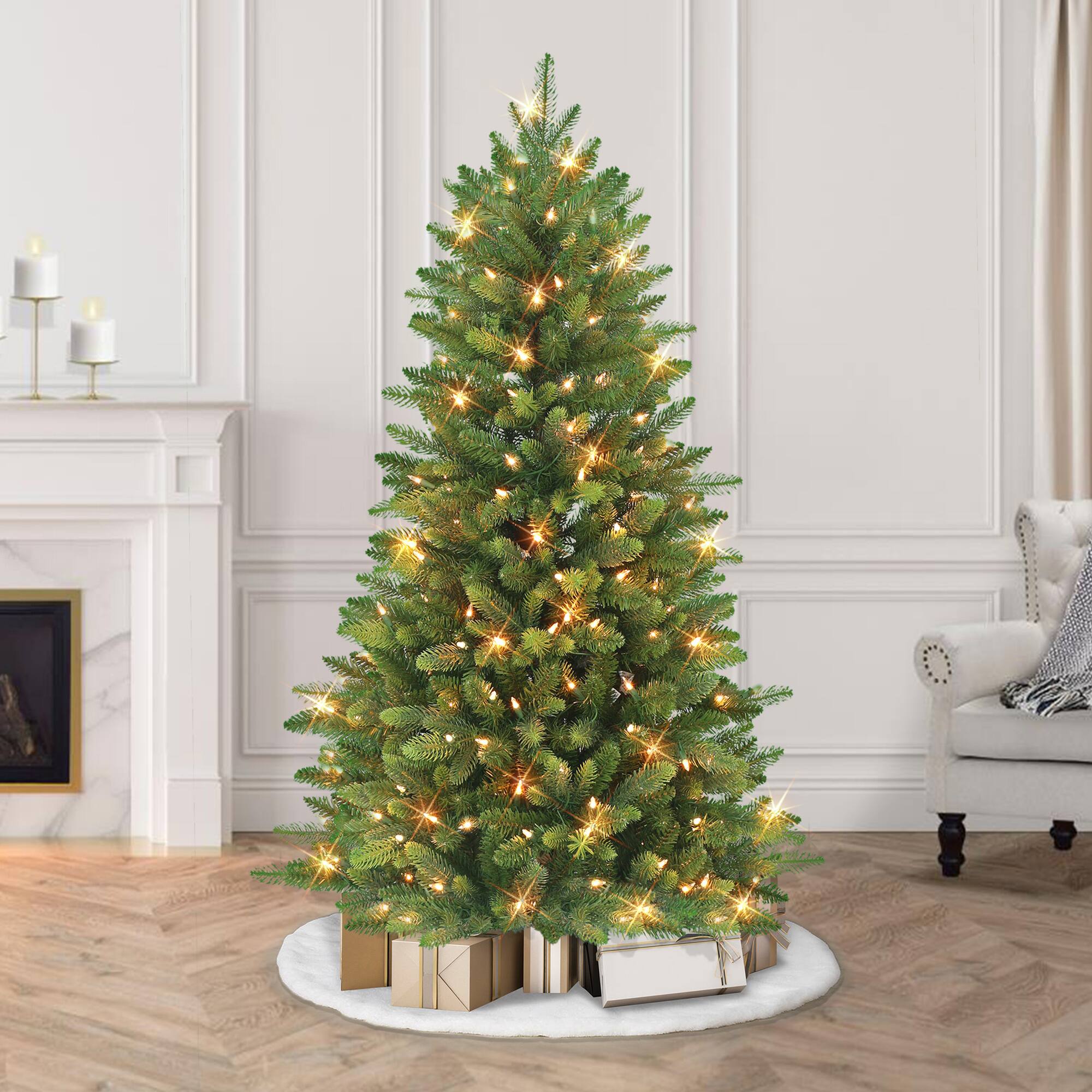6 Pack: 4.5ft. Pre-Lit Westford Spruce Artificial Christmas Tree, Clear Lights